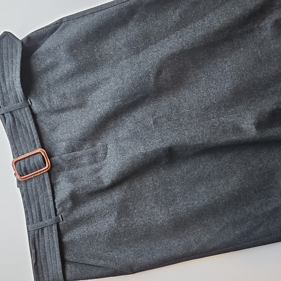 Boden Charcoal Gray Wool Belted Pencil Skirt 14R - Picture 1 of 10